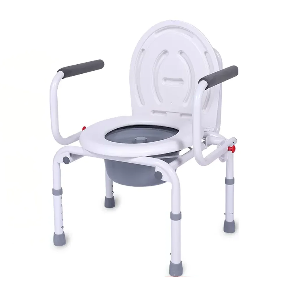The wonderful Folding drop down armrest printing commode toilet chair with bucket height adjustable steel commode chair