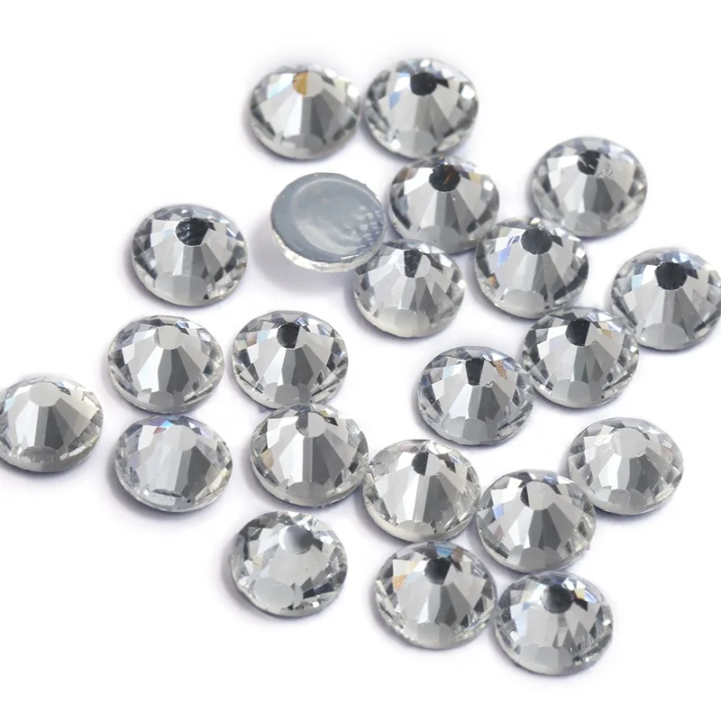 high quality bulk hotfix rhinestone SS3-SS20 crystal glass rhinestones flat back non hotfix for garment accessories