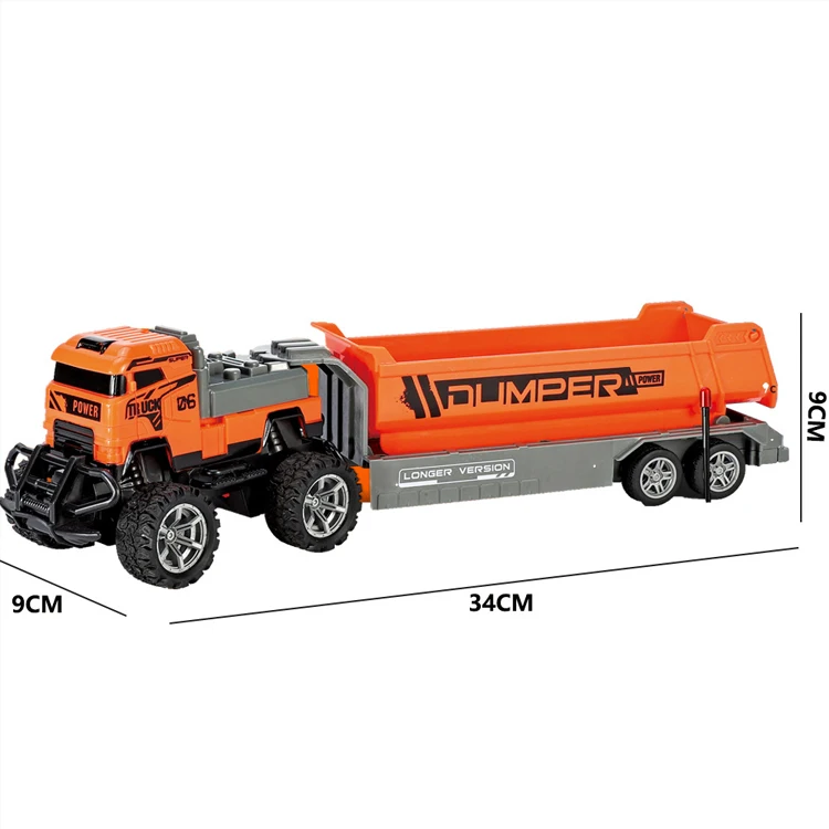 1/43 Toddler USB Charging Light RC Truck Carrier Toy Construction Remote Control Car Transport Truck Toy for Kids