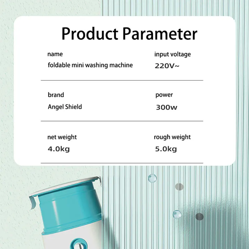 Angel Shield high quality 5kg folding small portable mini fully automatic washing machine for socks