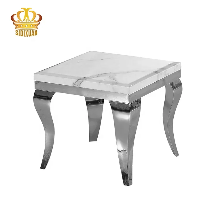 Newest Modern Household Metal Side Table Artificial Marble Top Living Room Furniture Coffee End Table