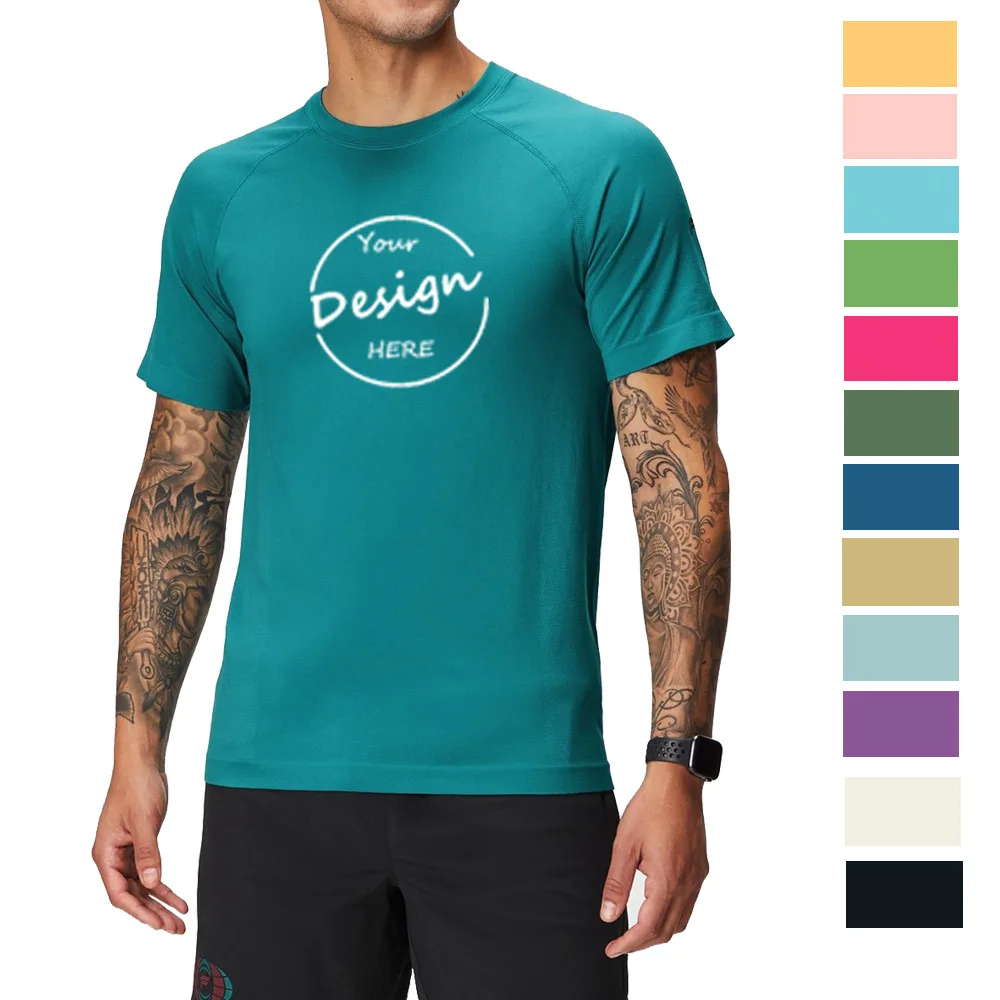 Custom High Quality Soft Short Sleeve Muscle Slim Gym Fitted Tshirt Tee Screen Print Plain 180 GSM Gym Bamboo T Shirt For Men