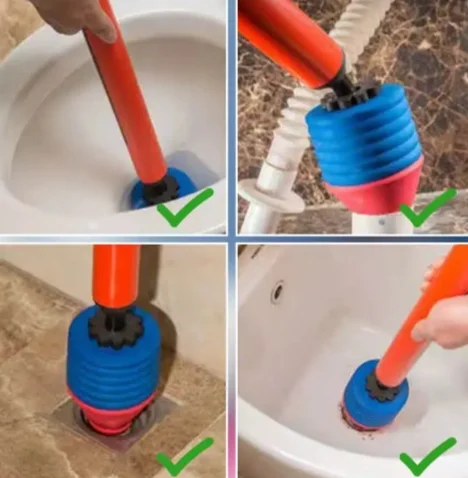 High Pressure Toilet Unblock One Shot Toilet Pipe Plunger Silicone Quickly Unblock Household Toilet Sewer Dredging Plunger