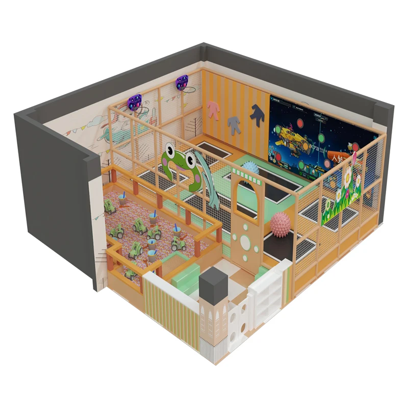 Interstellar space theme amusement equipment Soft playground ball pool big slide small indoor playground