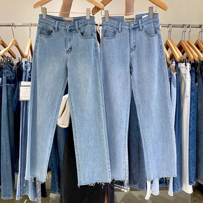 Flash Sale Bleach Stone Wash Flare Jeans 100% Cotton Denim Jeans For Women Bleach Stone Wash Cargo Pants For Women