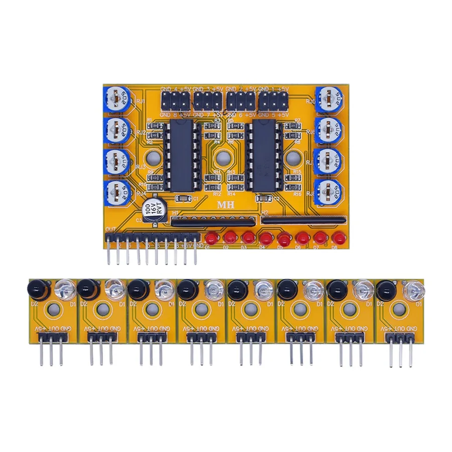 Eight Road 8 Channel Infrared Detector Tracking Transmission Line Obstacle Avoidance Sensor Module Diy Car Robot