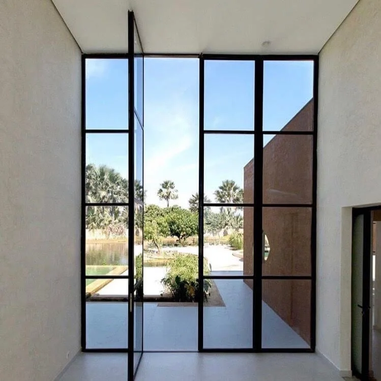 Modern Anti-Theft Security Aluminum Alloy Entrance Door Double Glazing Interior/Exterior Use Elegant Design Exterior Front Door