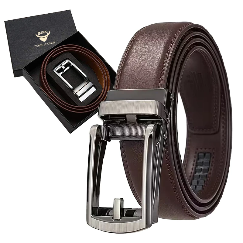 Custom Wholesale Personalized Automatic Ratchet Sliding Genuine Leather Belt For Men