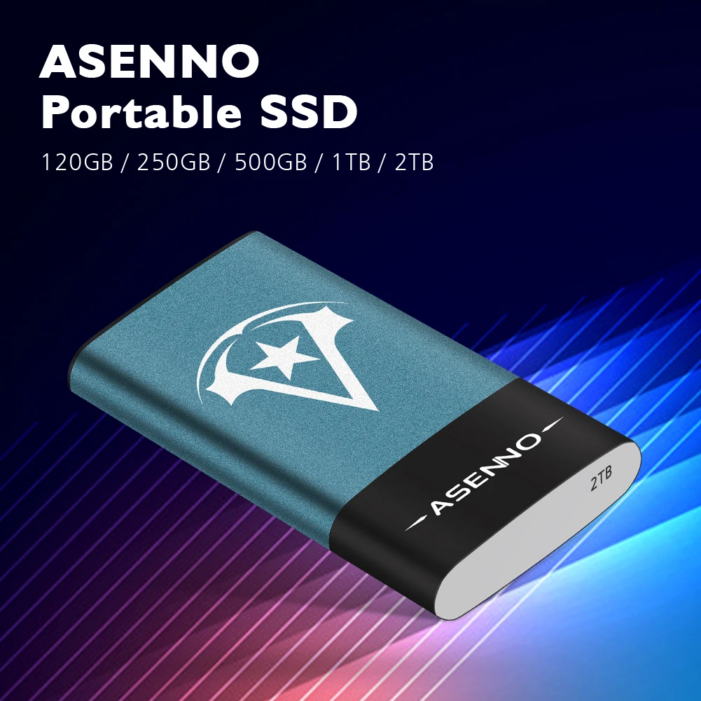 Asenno портативный SSD 120 ГБ 250 1 ТБ завод высокая производительность внешний твердотельный накопитель для ноутбука настольного компьютера