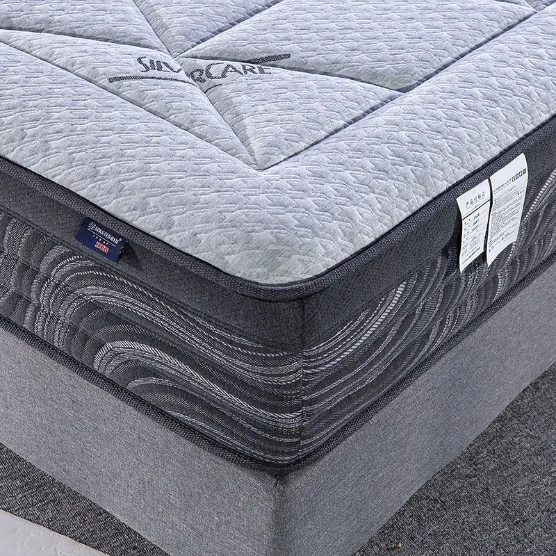 Queen King Size Wholesale Black Mattress Comfortable Luxury Soft Foam Top Layer Cooling Pocket Spring Mattress For Hotel