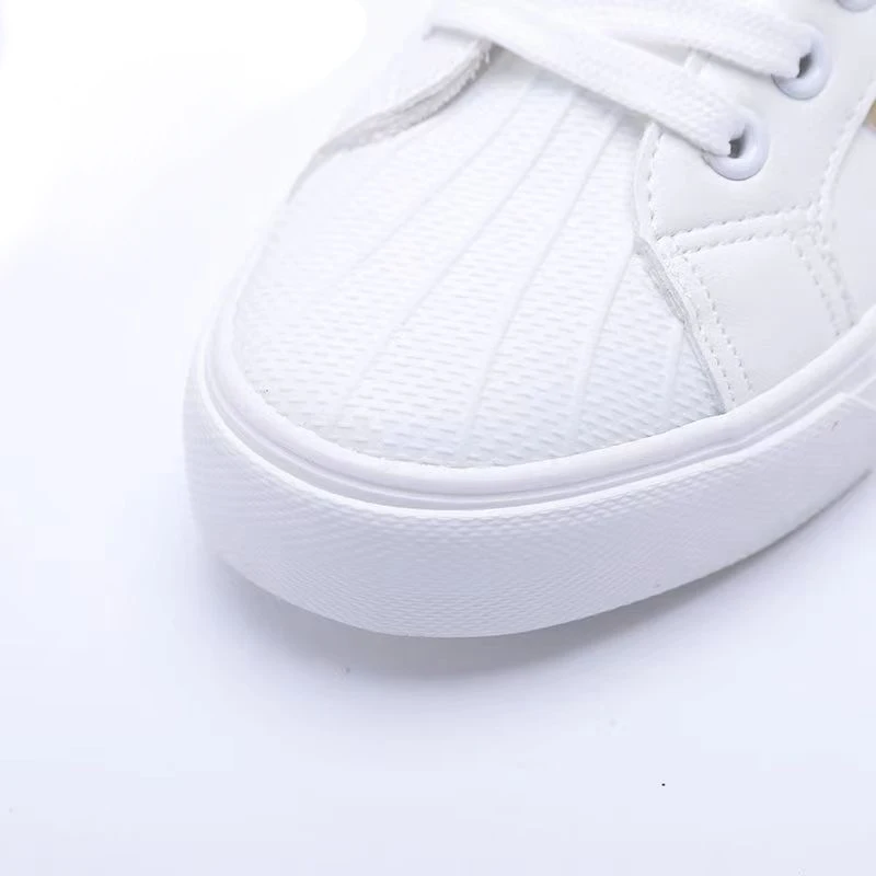 Classic black white EVA lightweight pu leather skateboard sports casual men tennis shoes womens sneakers