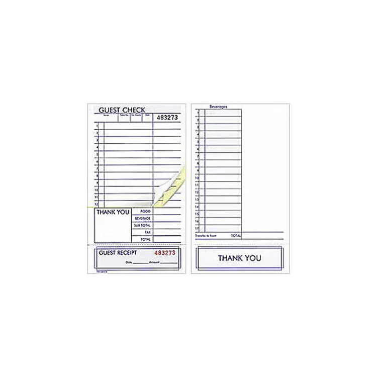 3-ply continuous carbonless printing paper invoice receipt book hotel booking book waiter pad