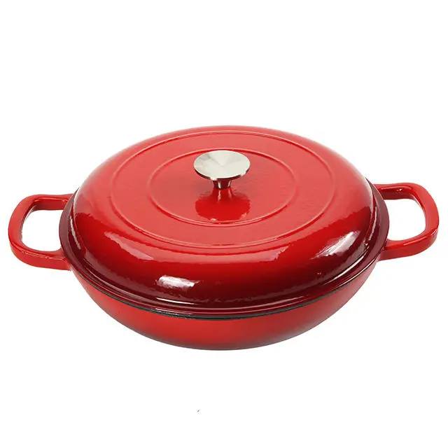 Red Enameled Cast Iron Dutch Oven Casserole Non Stick Kitchen Cookware Cookbook Small Dutch Oven Pot With Lid
