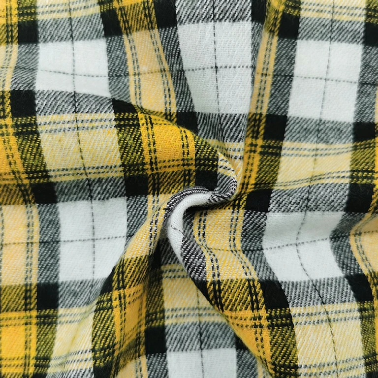 Factory direct sales four seasons warmth textile TC flannel brushed Sueded plaid yarn dyed woven fabric for