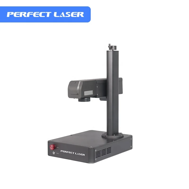 Perfect Laser-Easy to Operate 20W Small Portable Desktop Fiber Laser Marking Machines for Stainless Steel Tweezers/Steel Rulers