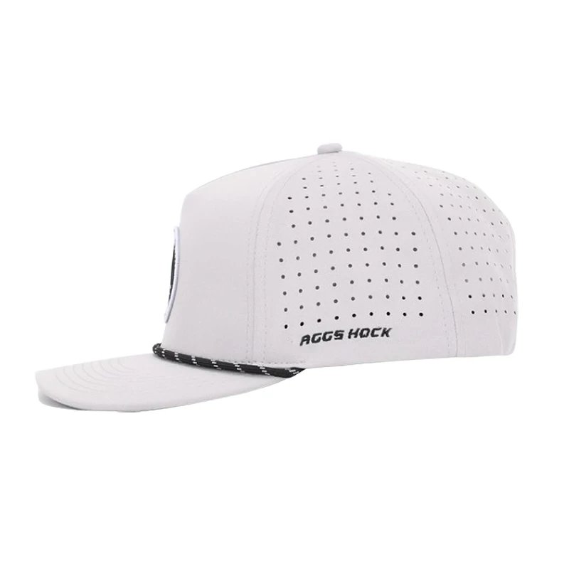 Laser hole baseball cap unstructured nylon hat and caps for summer Waterproof Laser Cut Hole Perforated Dad Hat topfly