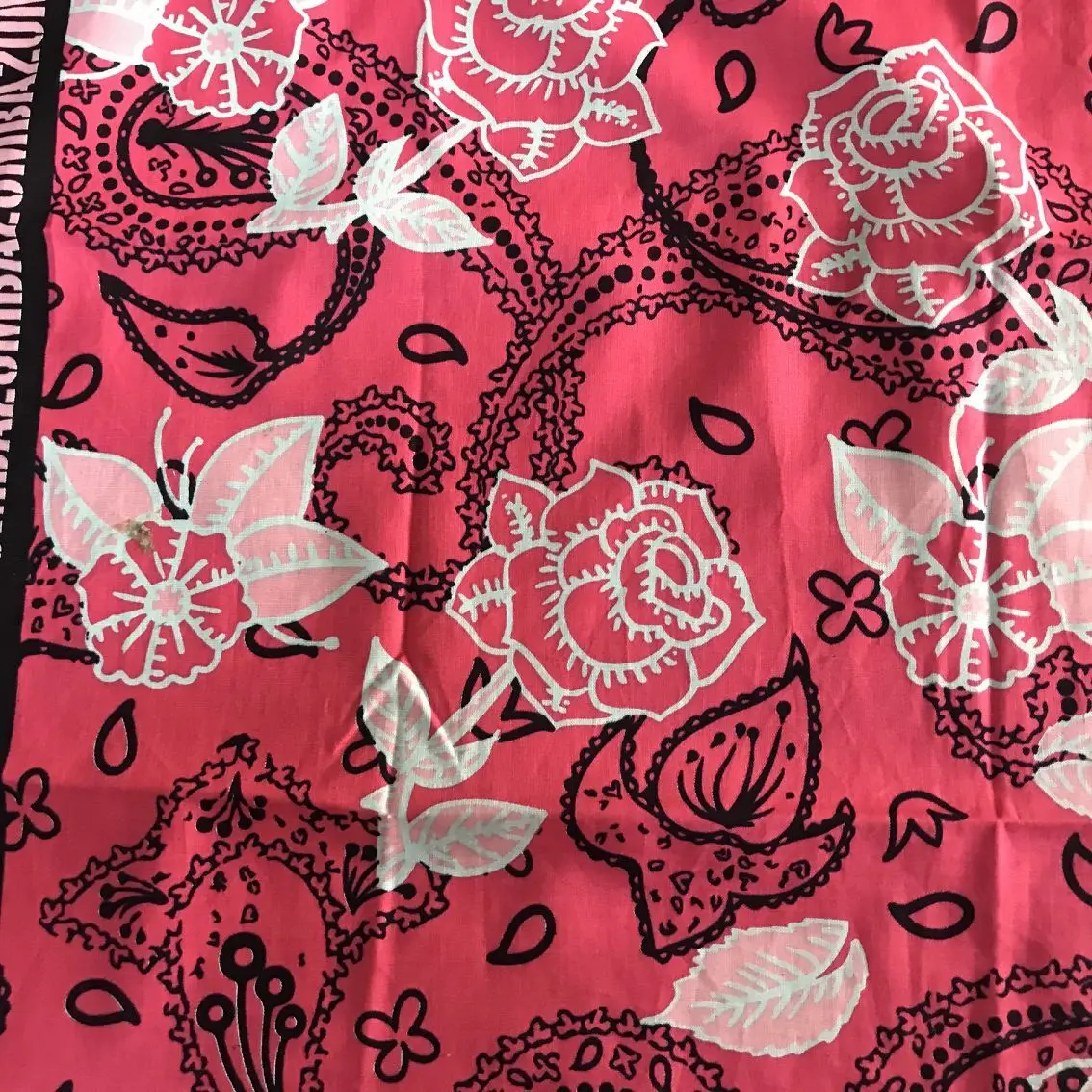 Cotton bandana with floral print, extra large square, size 28x28, 32s, quality standard, custom made