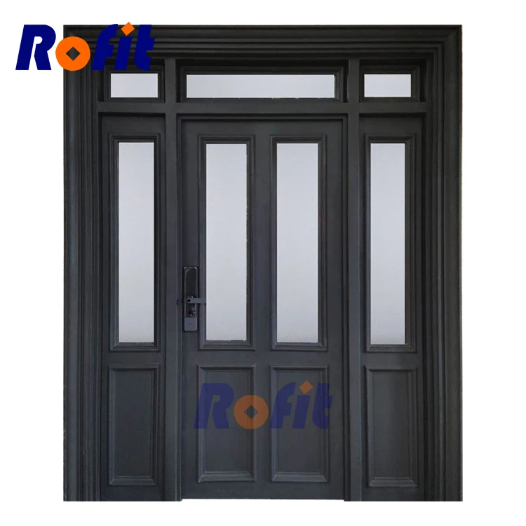 Luxury villa wrought iron entry door 60x80 Custom outdoor wrought iron doors import from china