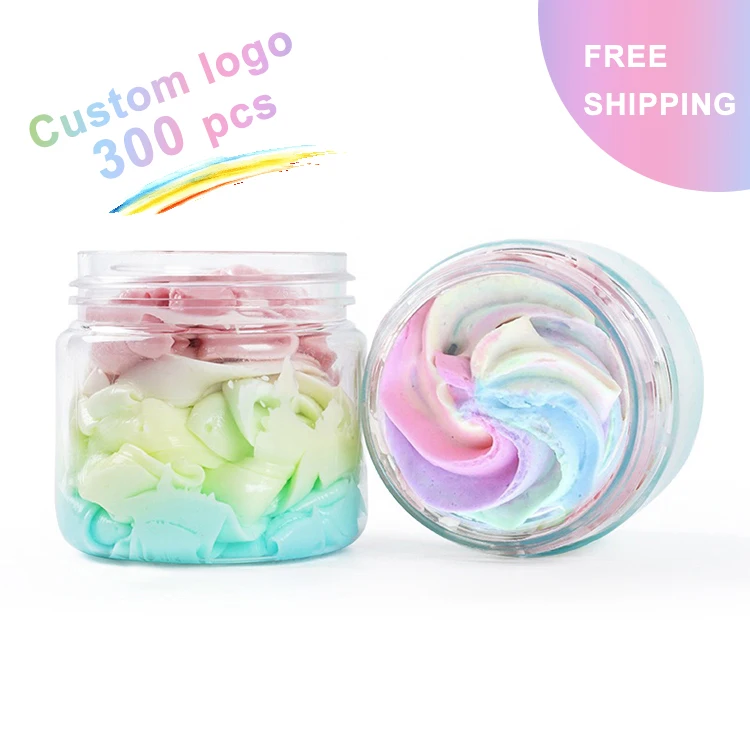 wholesale custom private label whippe natural vegan whitening mango shea rainbow whipped body butter products