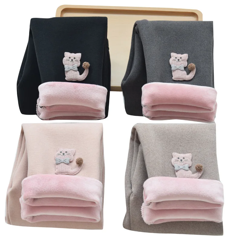 WEN Girls Leggings Winter Clothes for Children Thick Warm Trousers Cotton Fleece Lined Leggings Kids Long Pants Girl Clothing