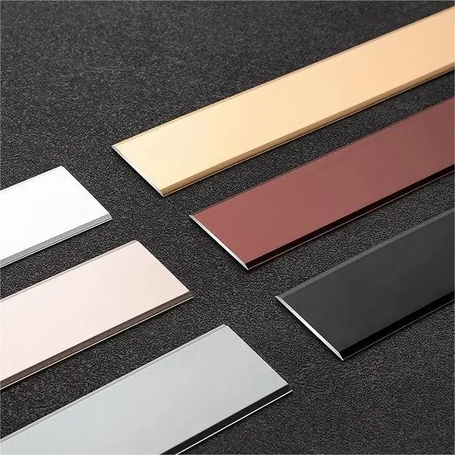 Golden Stainless Steel Flat Self-adhesive Tile Trim For Furniture Wall Floor Transition Strip Self Backed Adhesive Strip