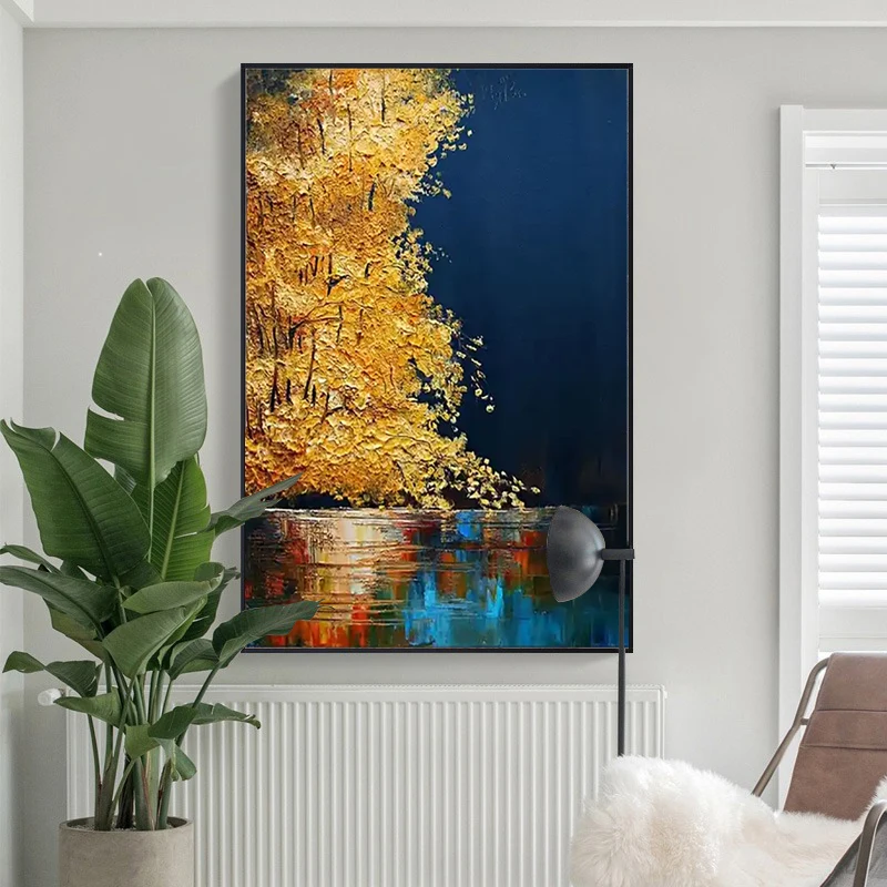 TOP Best sellingWall Painting for Home Decoration Handmade Canvas Modern Oil Handpainted Abstract Flower Gold Picture Painting