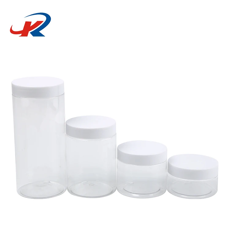 
Round Small Storage 100ml 200ml 300ml Pet Food Grade Clear Honey Candy Cream Cosmetic Plastic Jar With Lids 