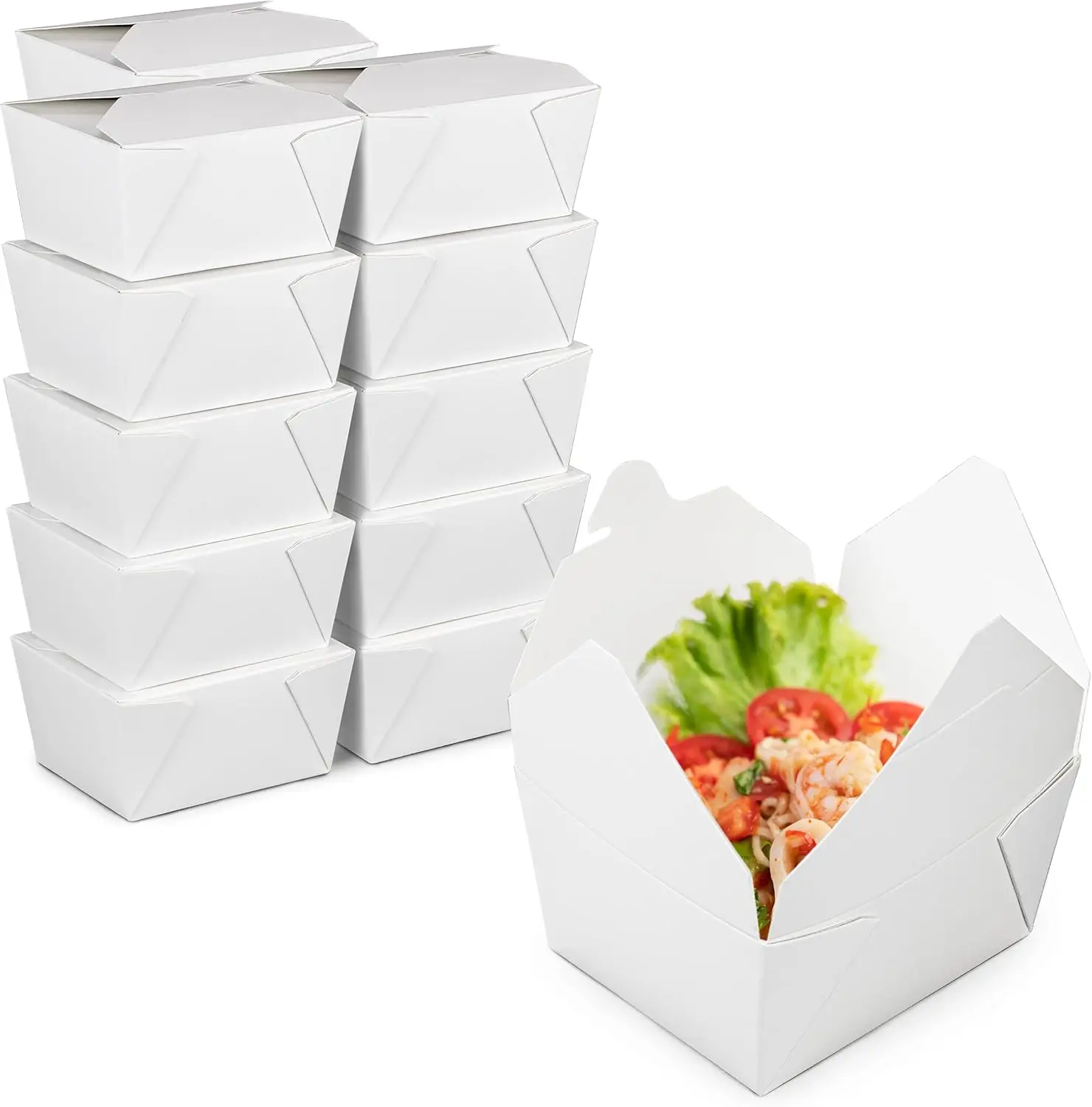GMI wholesale Customized Logo Printing Restaurant Takeout  Food Grade Fast  food containers meal white sushi paper boxes
