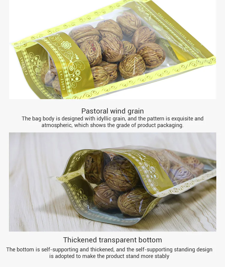 Custom printing plastic zipper zip lock bags stand up pouch for food packaging