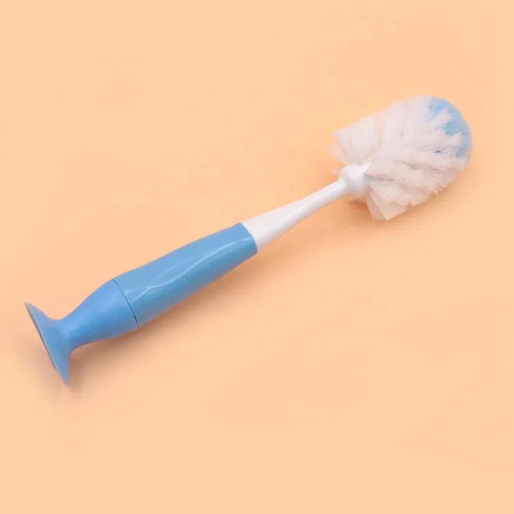 Baby Bottle Brush Cleaner Nylon Bristle 304 Nipple Brush PP Handle Suction Bottom Baby Bottle Brush Set