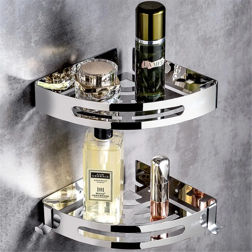 High quality bathroom shelf wall-mounted stainless steel corner shelf for bathroom