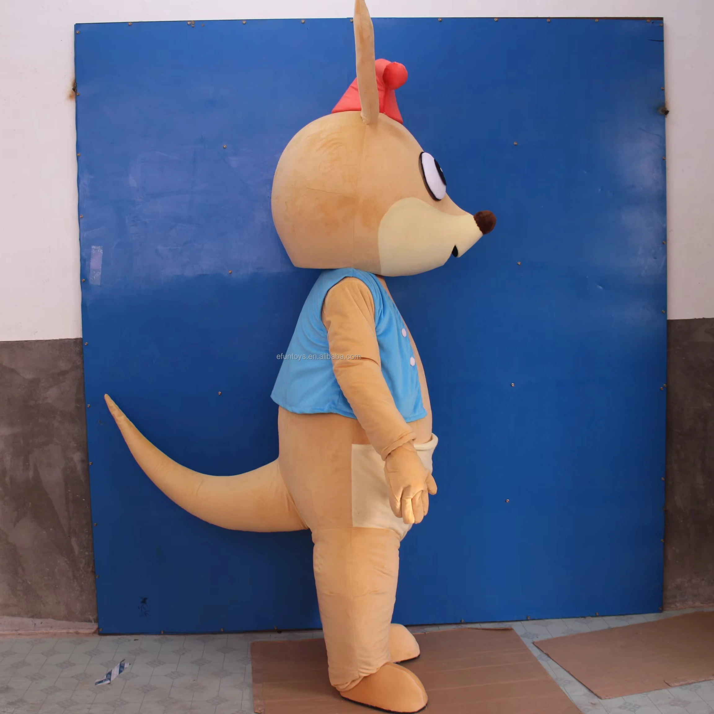 Efun MOQ 1 PC Professional  custom Brown kangaroo mascot costume cartoon TV Movie Characters Cosplay animal Costumes for sale
