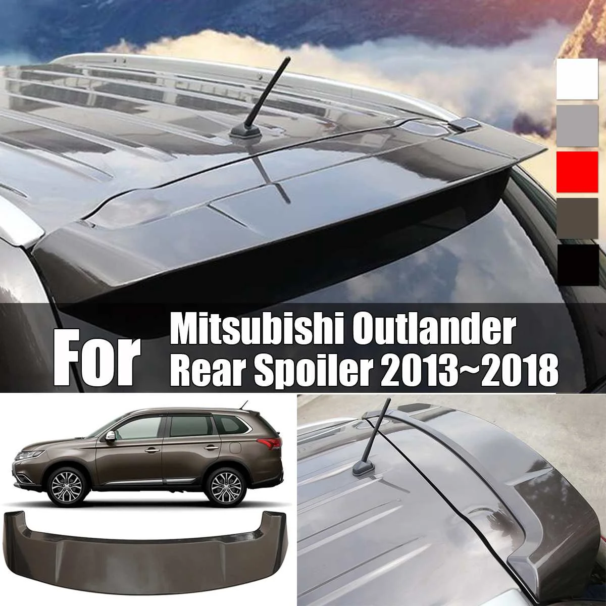 Auto Accessories Japanese Car Rear Spoiler  ABS Material Rear Wing Spoilers For MITSUBISHI Outlander accessories2013-2018