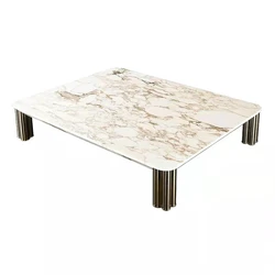 Hotel Furniture Rectangle Couchtisch Italian Modern Coffee Table China Manufacturer Inlay Moroccan Marble Tea Table