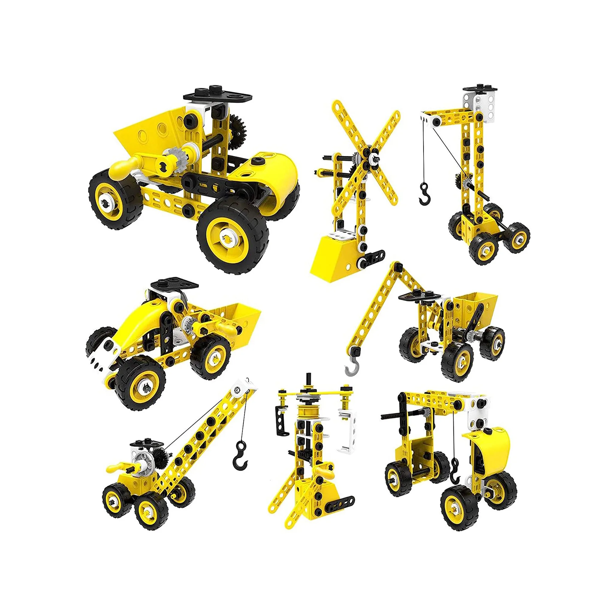 STEM Building Toys 8-in-1 Educational Set for Kids 5-7 with 100 Pieces Learning Construction Erector Set