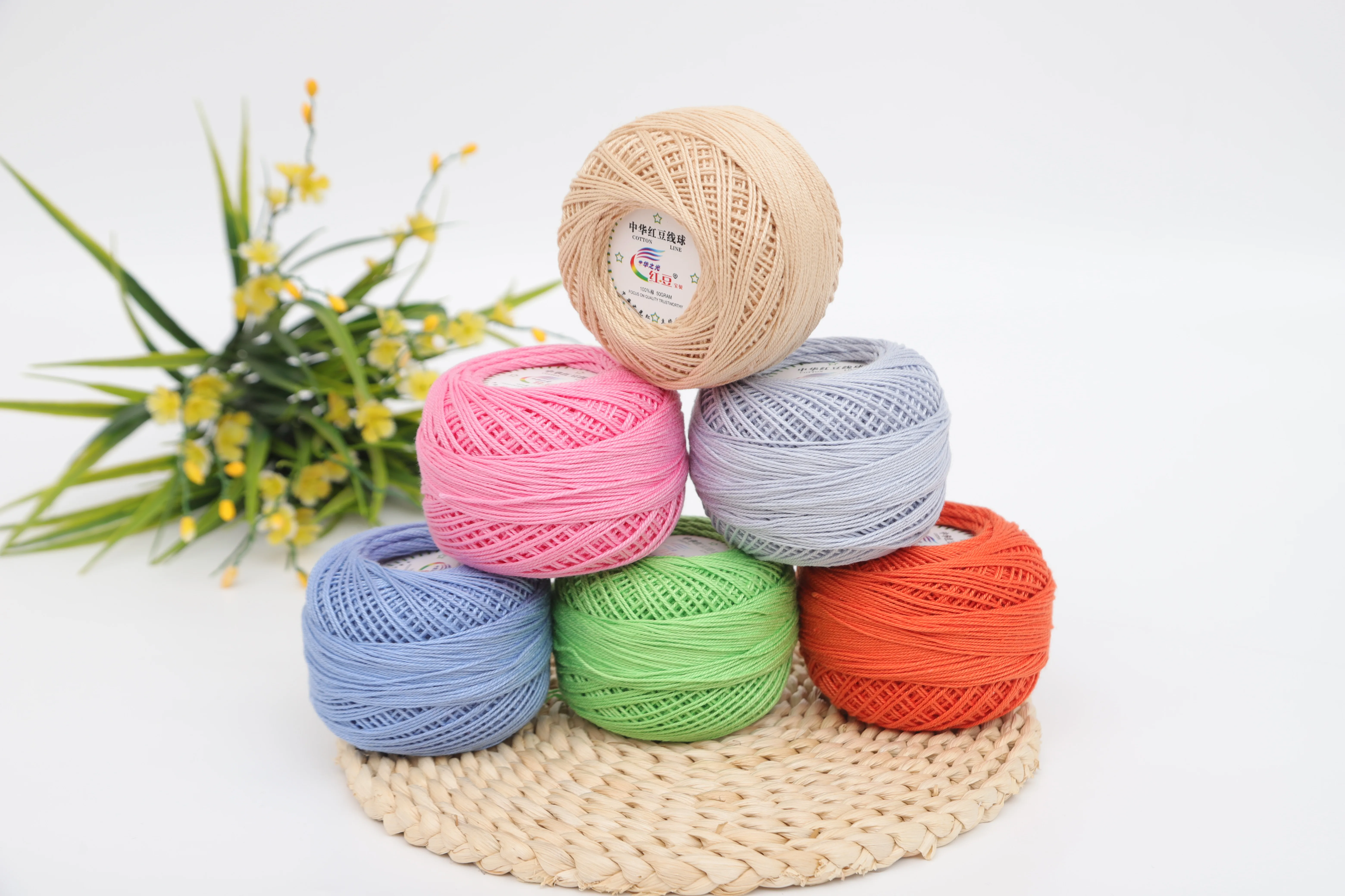 RongMeiXuan 50 г/шар 3 # 3ply DIY кружевная нить вязальная пряжа 100% хлопчатобумажная ручная вязка