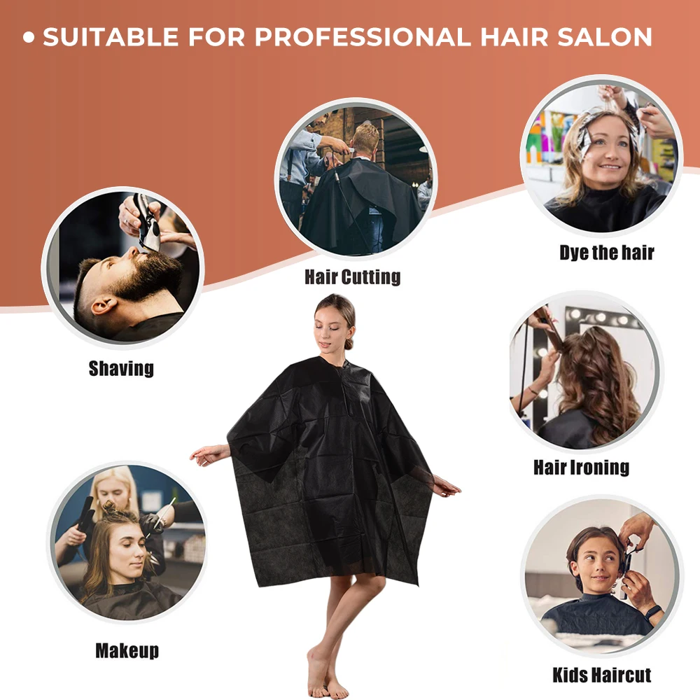 Cheap Price High Quality Disposable Hair Cutting Barber Capes For Men PE Apron for Beauty Salon