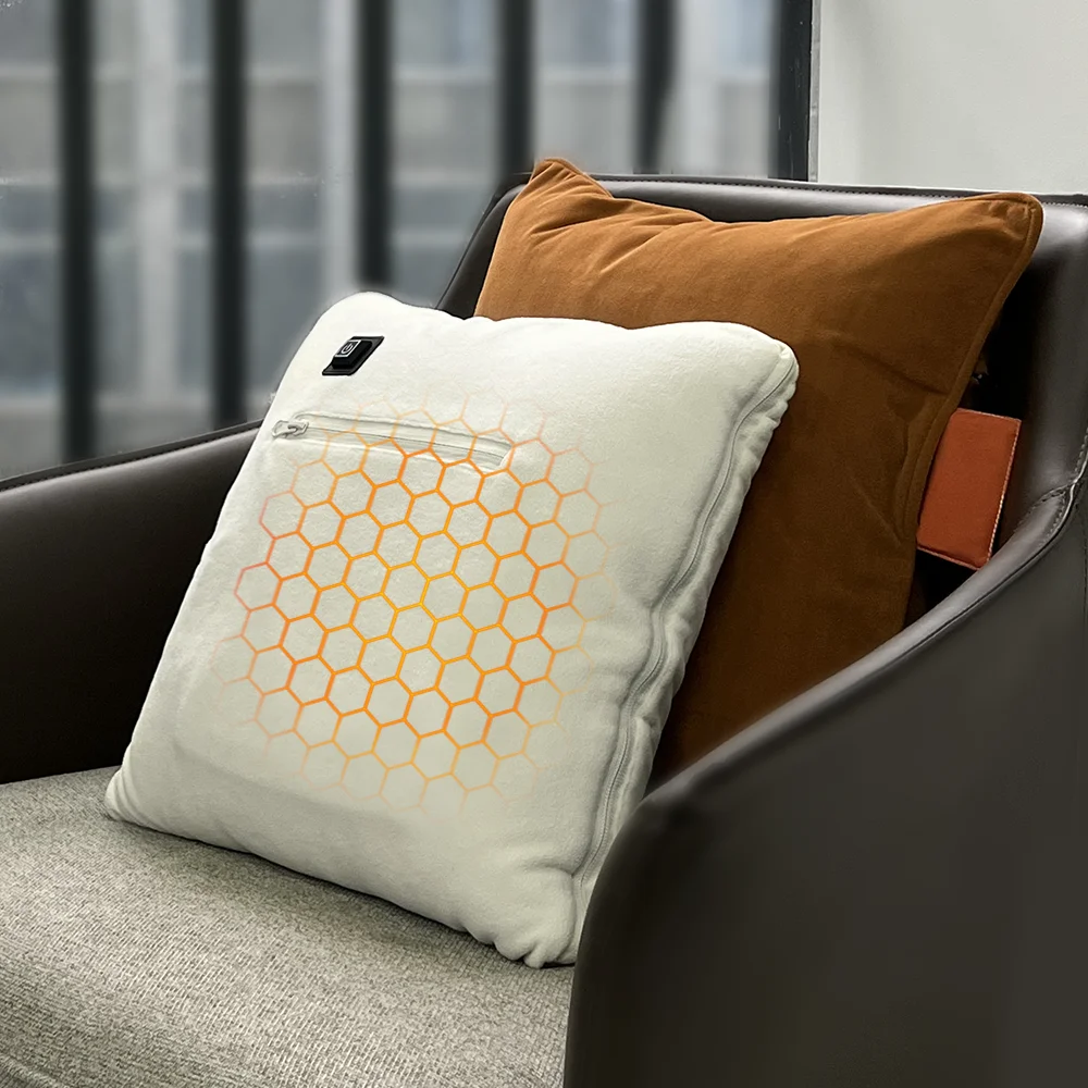 Christmas Gift 7.4V Warmte Kussens Battery Graphene Flame Retardant Heated Cushion Electric Heated Pillow with Lithium Bbattery