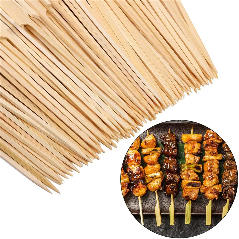6 inch Barbeque Paddle Skewer Thin Bamboo Stick Flat Meat Skewers flat thin bamboo stick