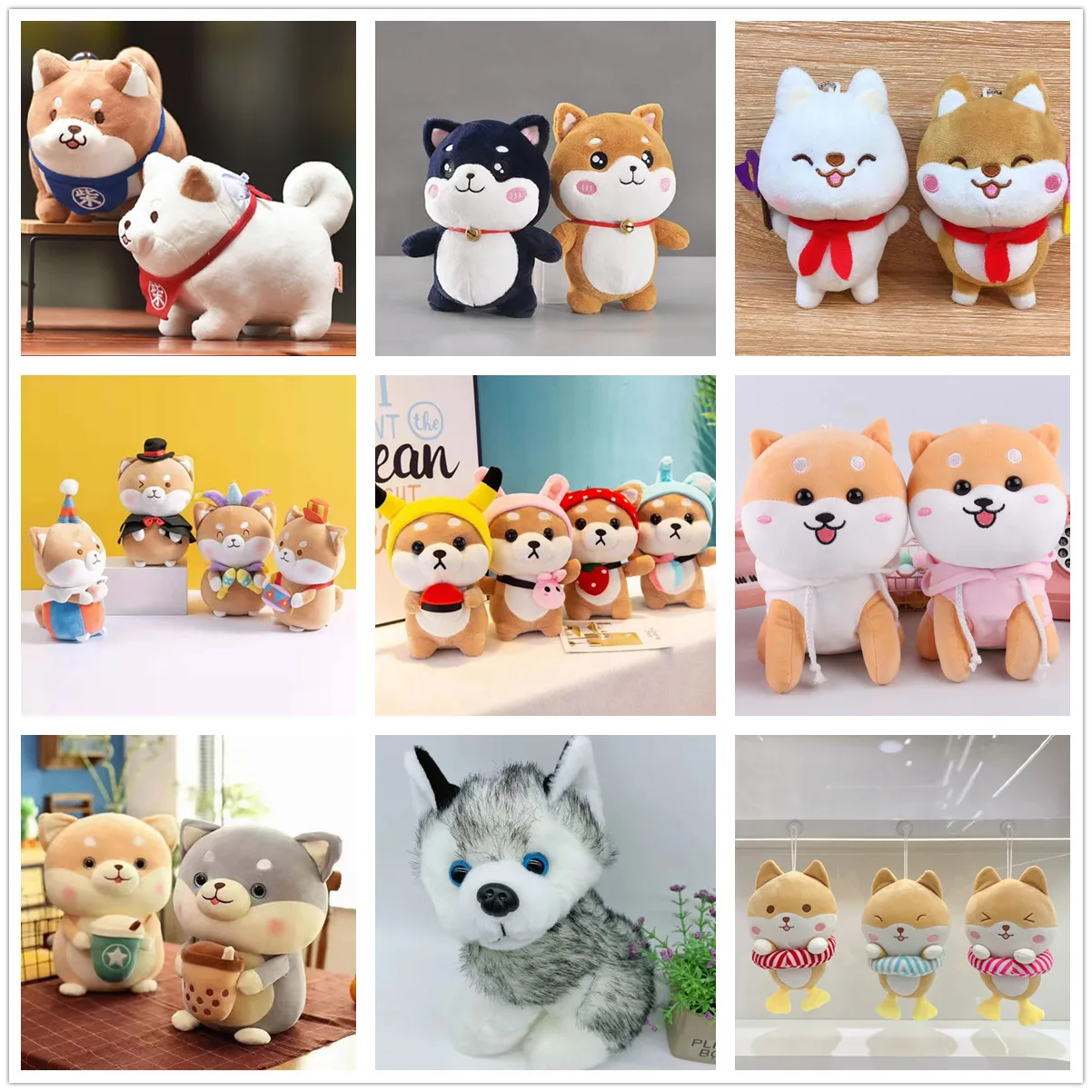 Hot selling cartoon cute puppy plush toys corgi stuffed animals wholesale