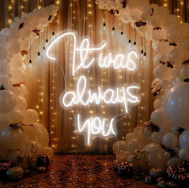 Popular diy soft flex neon sign custom accepted wall decor neon light wedding decoration supplies