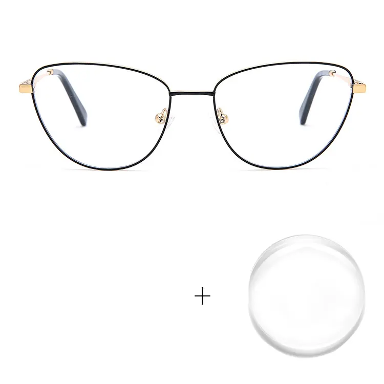 Women Fashion Metal Cat Eye Optical Frame Customized Myopia Lenses Eyewear New Design Prescription Eyewear 0224