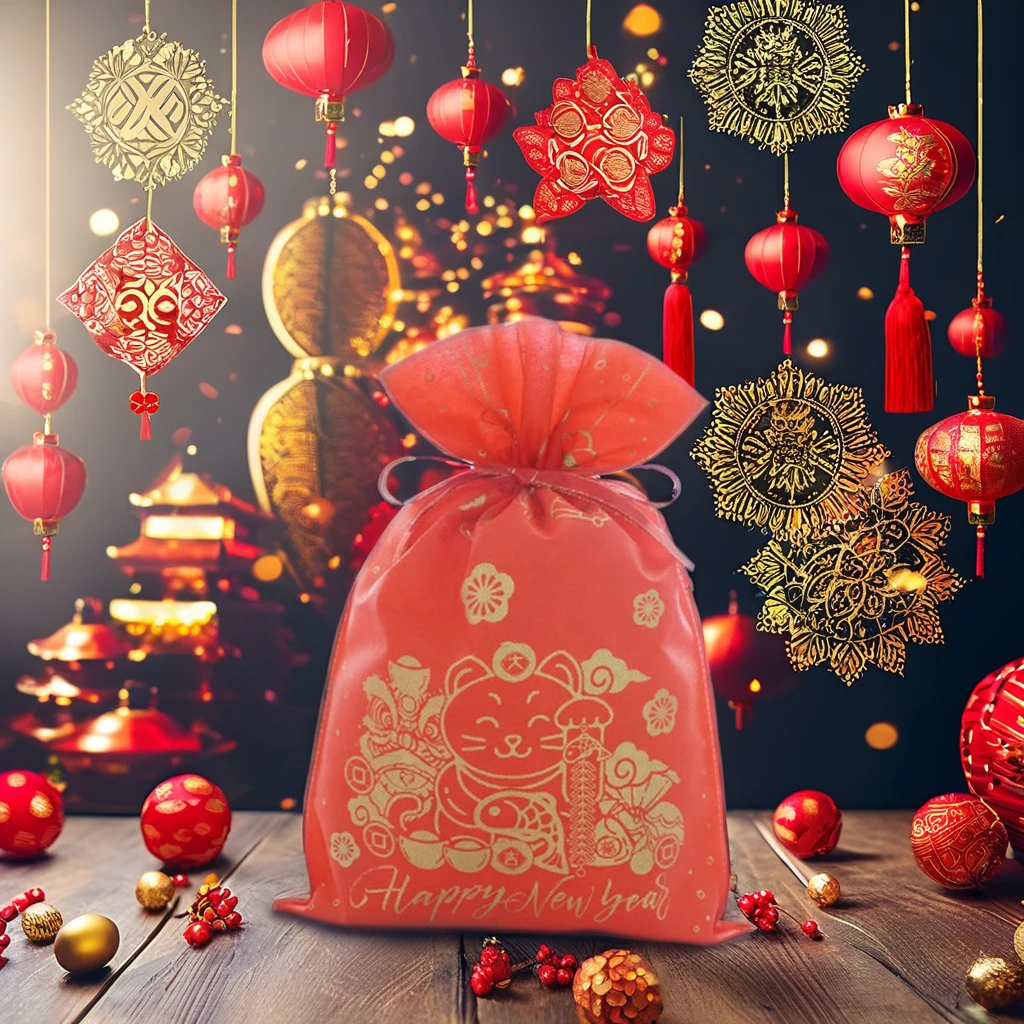 Candy Pouch Non Woven Chinese New Year gift Fortune Duck Bag For Wedding And Aniniversaries