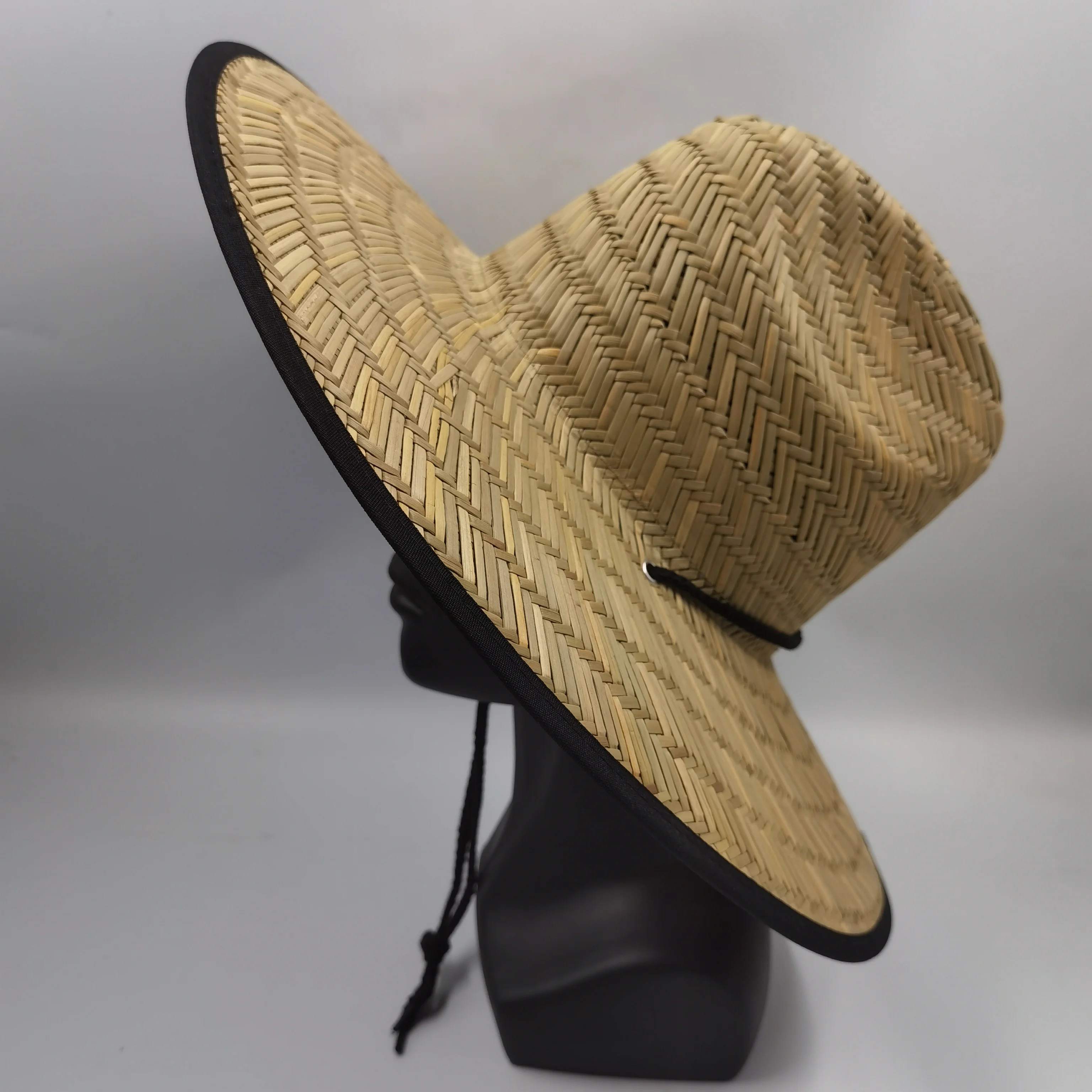 Wholesales wide brim men women summer printed sun beach lifeguard surf safari fishing woven usa american flag straw sun hat