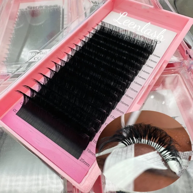 Matte Black 0.03 Cashmere Volume Korean Lash Trays Wholesale Korean Velvet Classic Cashmere Lash Extensions