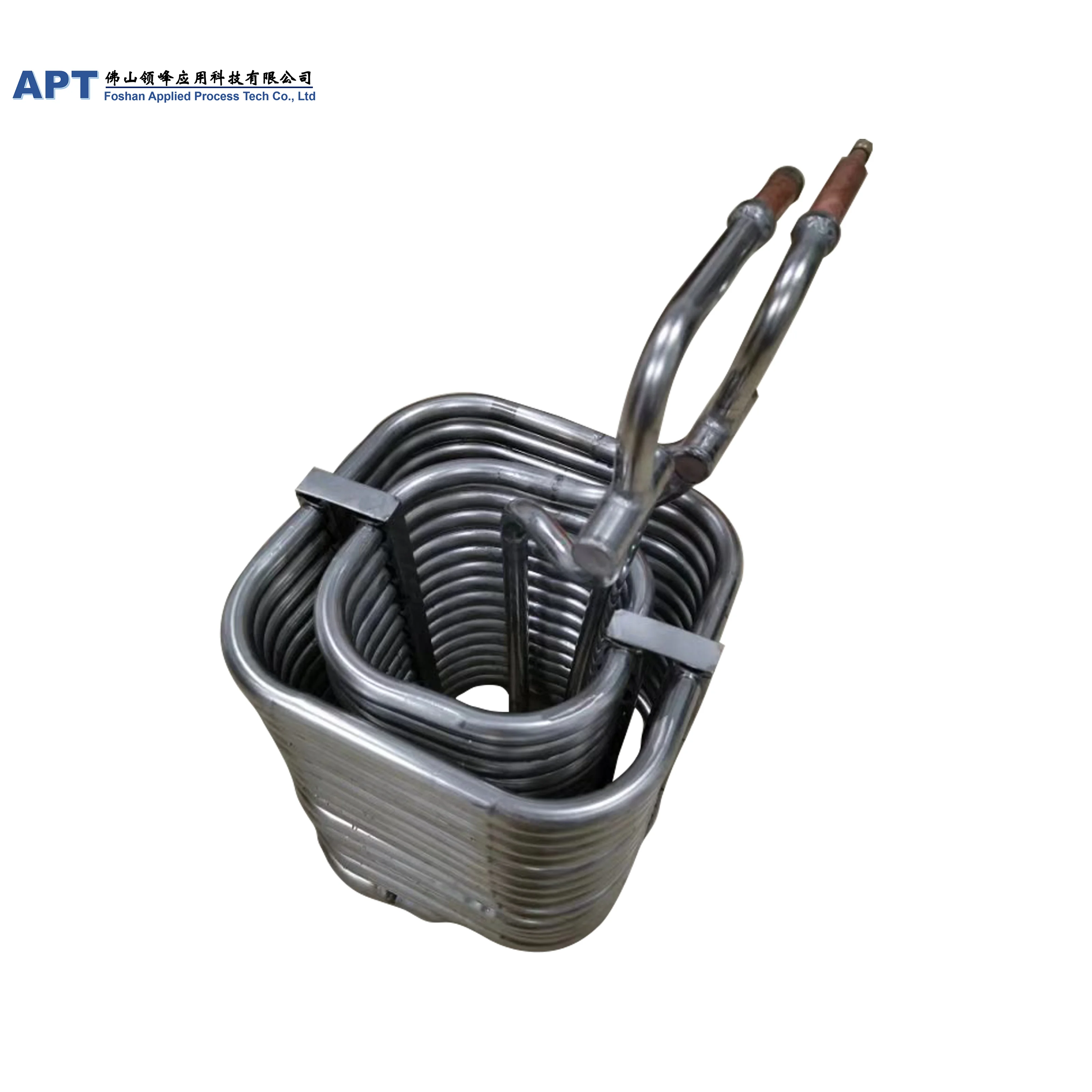 APT 15HP  immersion type stainless steel 304 tube coil chiller for water tank cooling