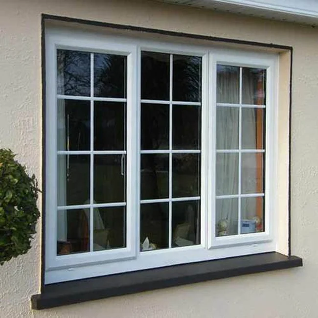 PVC/UPVC Casement Windows Outward Swing Double Glazed Glass Window With Mosquito Mesh  For House