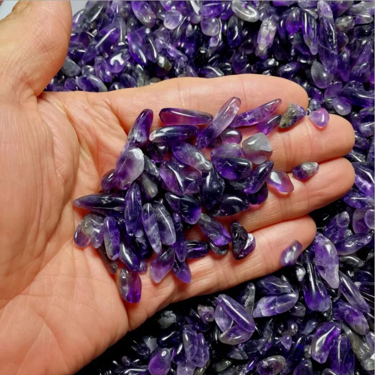 Natural Quartz Amethyst Rock Crystals Healing Stones Gravel Tumbled Stone Amethyst Gravel