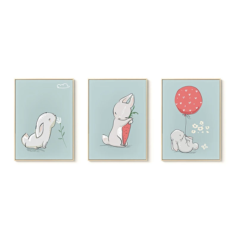 
Картины на холсте летающие животные постер с кроликом розовый слон печать на холсте настенные картины для детской комнаты 