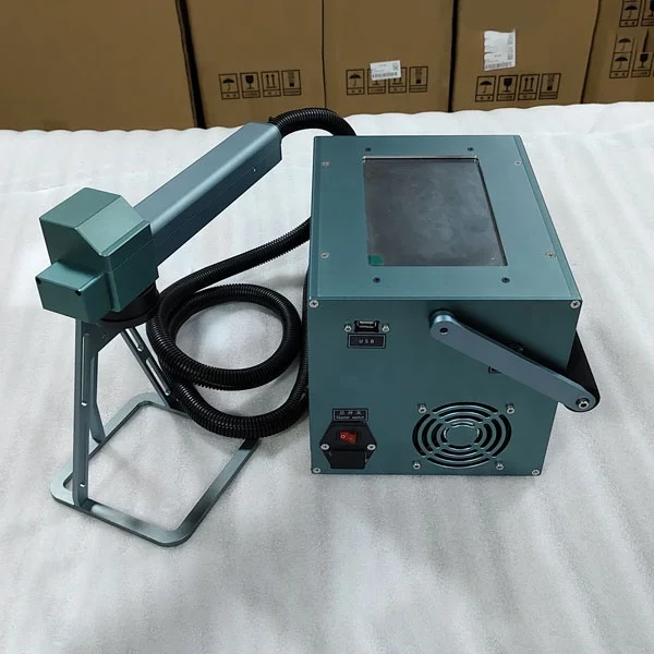 Manufacturer direct Mini hand held laser date and bar code printer Easy to carry portable marking machine 20w/25w/50w